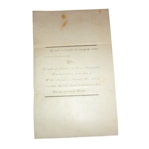 Antique 1800s Funeral Invitation - Ella Chamberlain, Jacobstown NJ -Newbold Farm